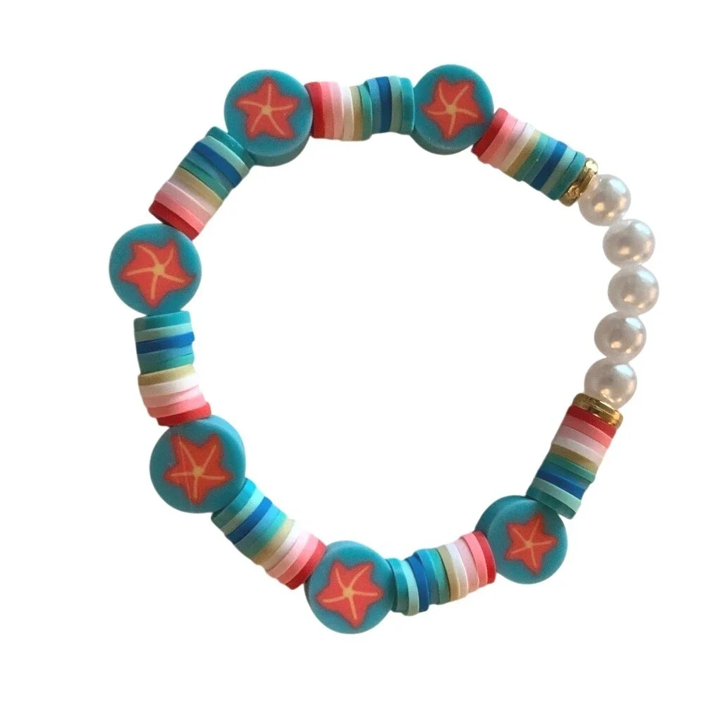 Blue and Red Beaded Jewelry Bracelet